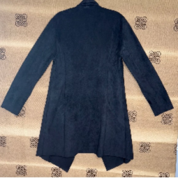 Adrianne Vittadini NWT Black Faux suede Draped open front blazer Jacket Sz XS - Picture 5 of 10